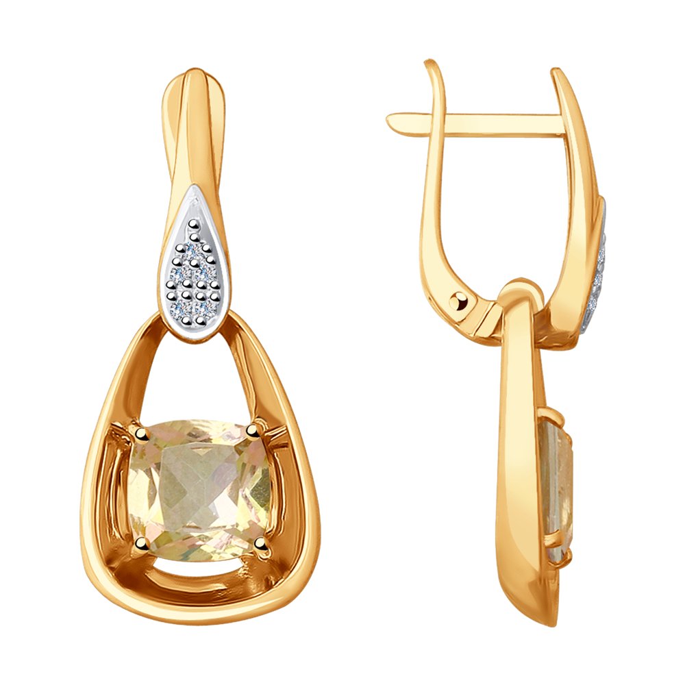 

Серьги SOKOLOV Diamonds из золота с бриллиантами и морганитами
