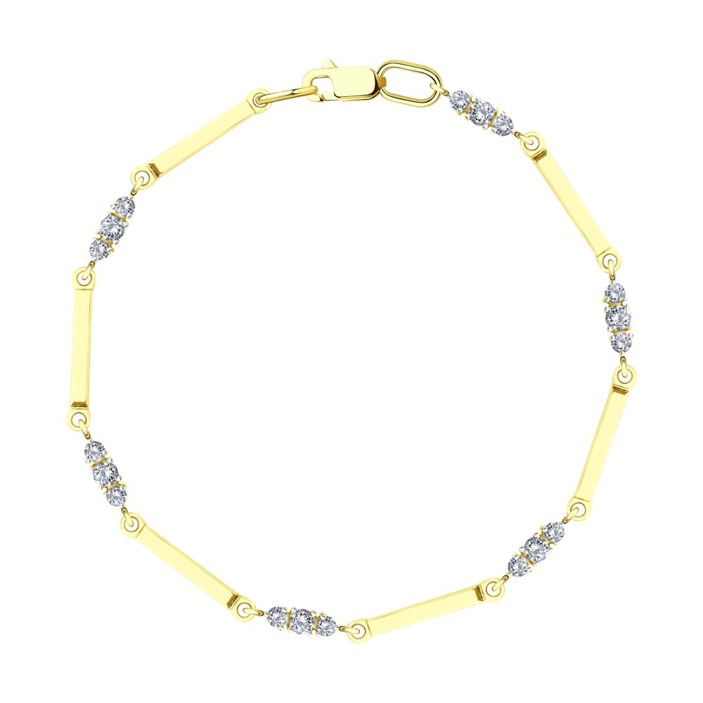 Браслет SOKOLOV из желтого золота с фианитами 65250₽