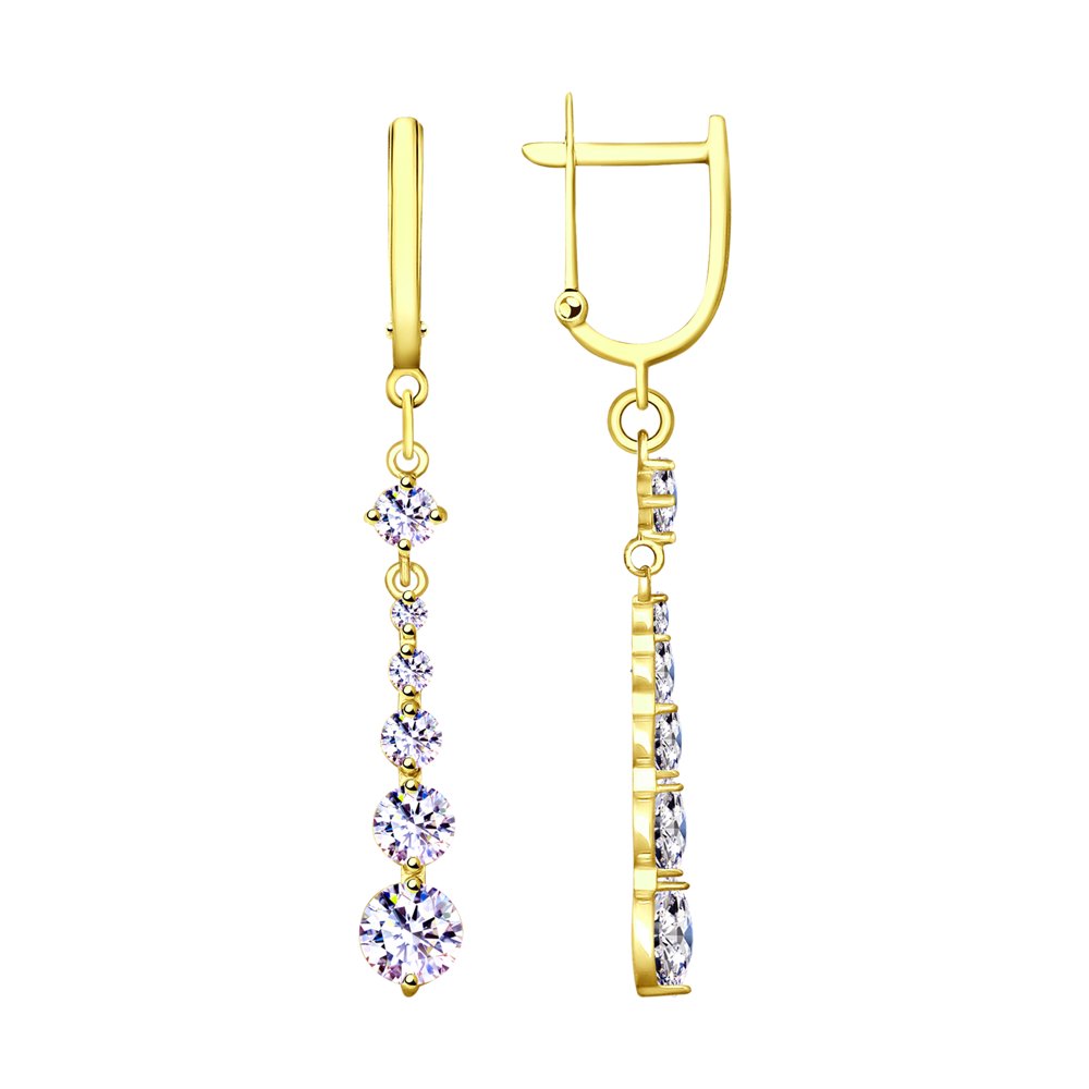 

Серьги SOKOLOV из желтого золота со Swarovski Zirconia