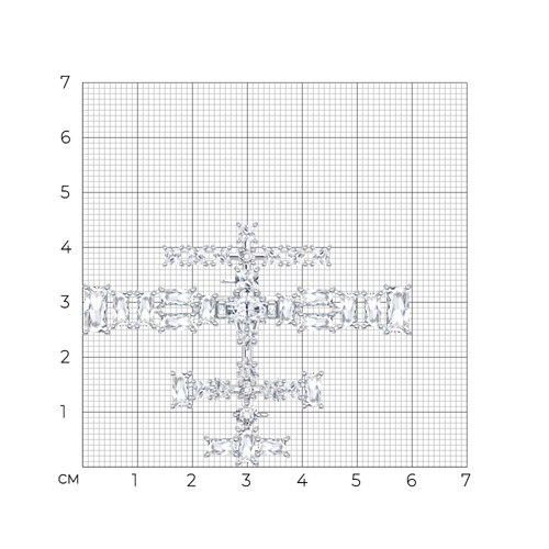 Брошь из серебра с фианитами - фото 4