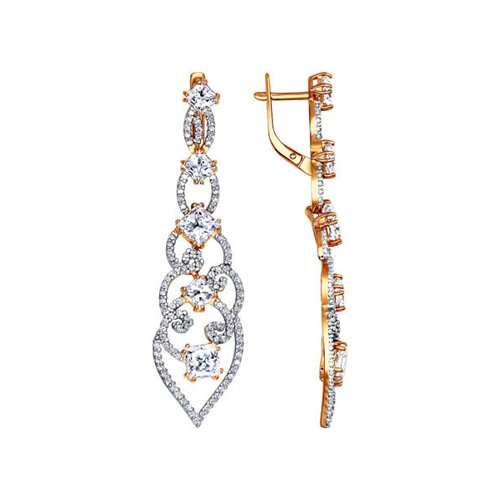 

Серьги длинные SOKOLOV из золота со swarovski zirconia