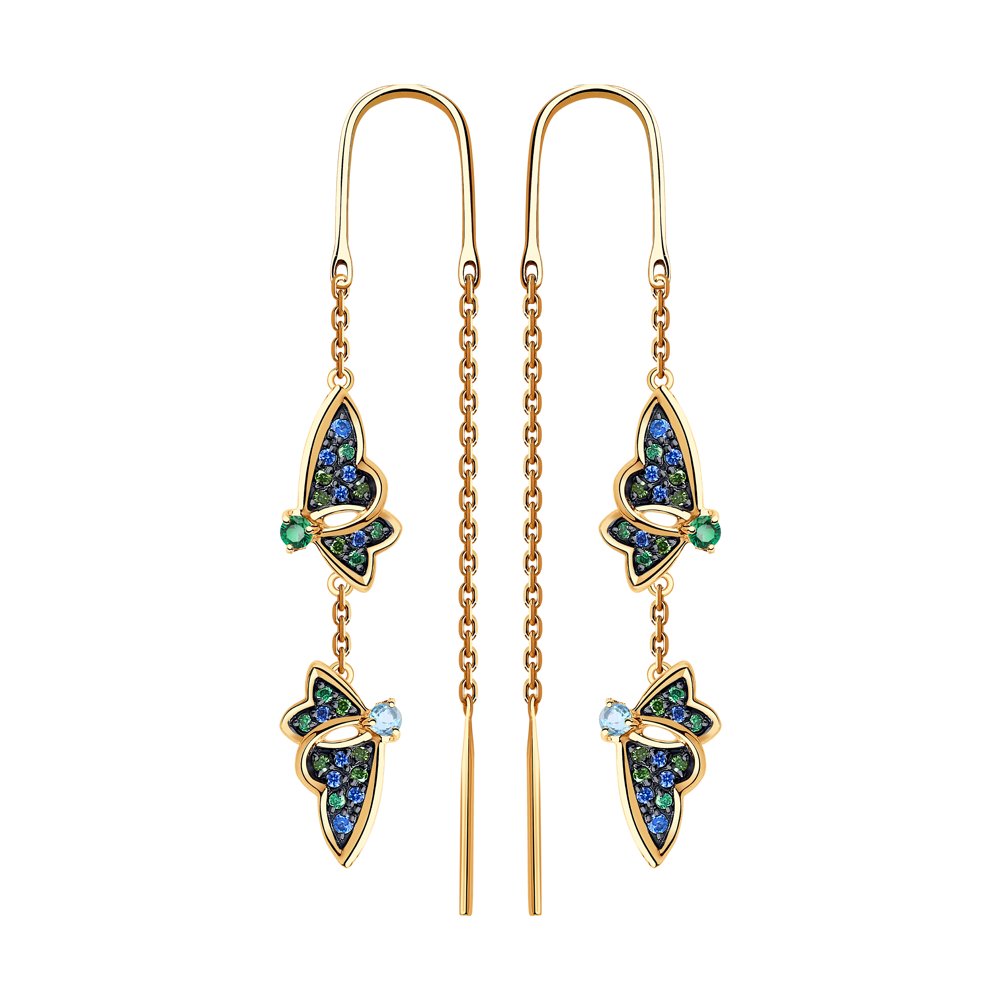 

Серьги SOKOLOV из золота с топазами и фианитами