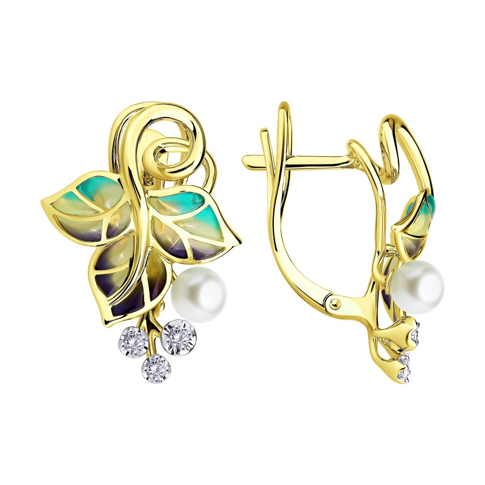 

Серьги SOKOLOV Diamonds из желтого золота с миксом камней