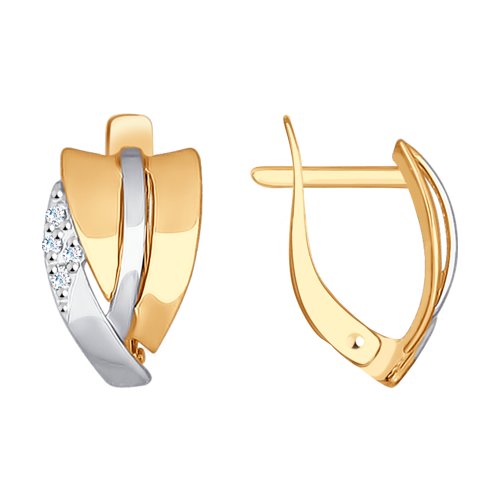 Серьги из золота с фианитами