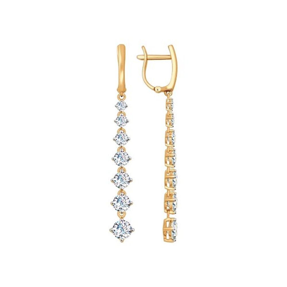 

Серьги длинные SOKOLOV из золота со Swarovski Zirconia