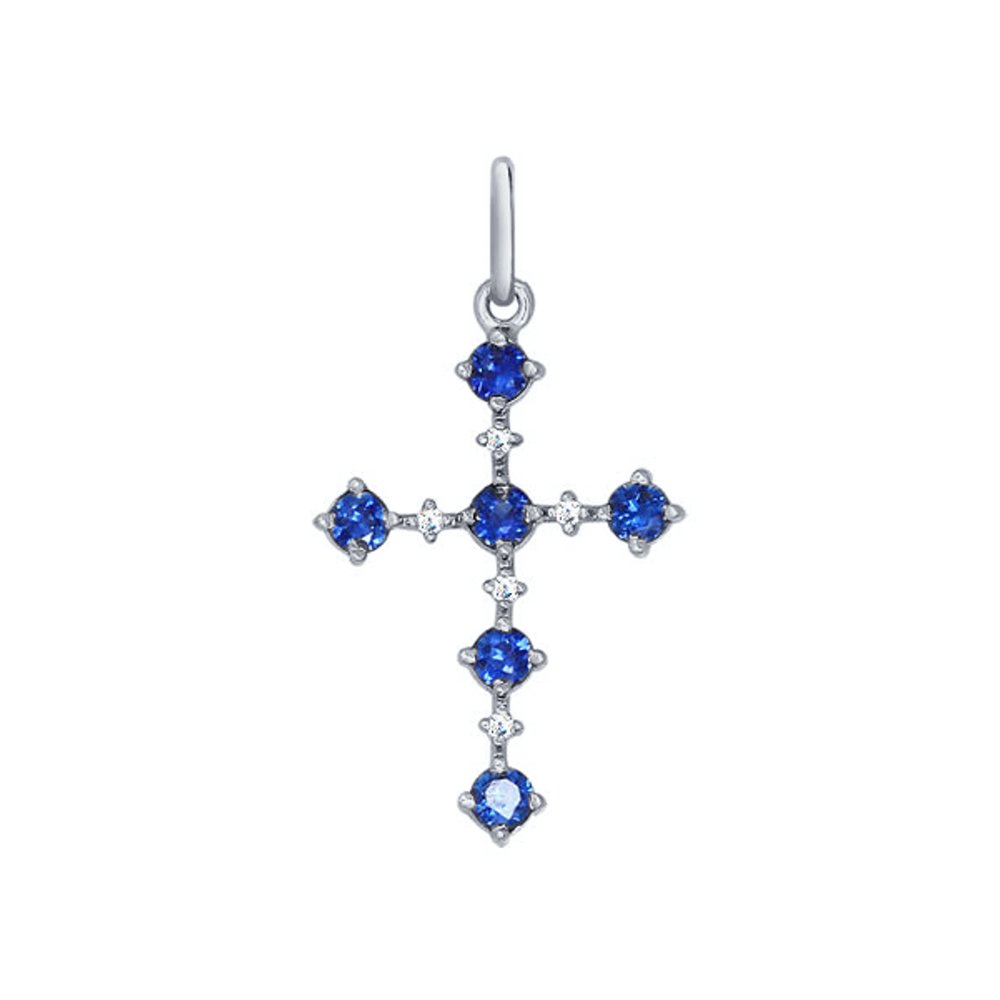 

Подвеска SOKOLOV Diamonds из белого золота с бриллиантами и сапфирами