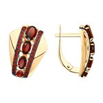 Серьги из золота с гранатами и красными фианитами