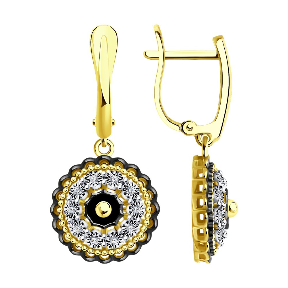 Серьги SOKOLOV Diamonds из комбинированного золота с бриллиантами