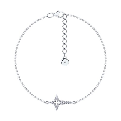 Браслет из серебра с фианитами - фото 1