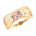 Кольцо из золота с розовыми Swarovski Zirconia