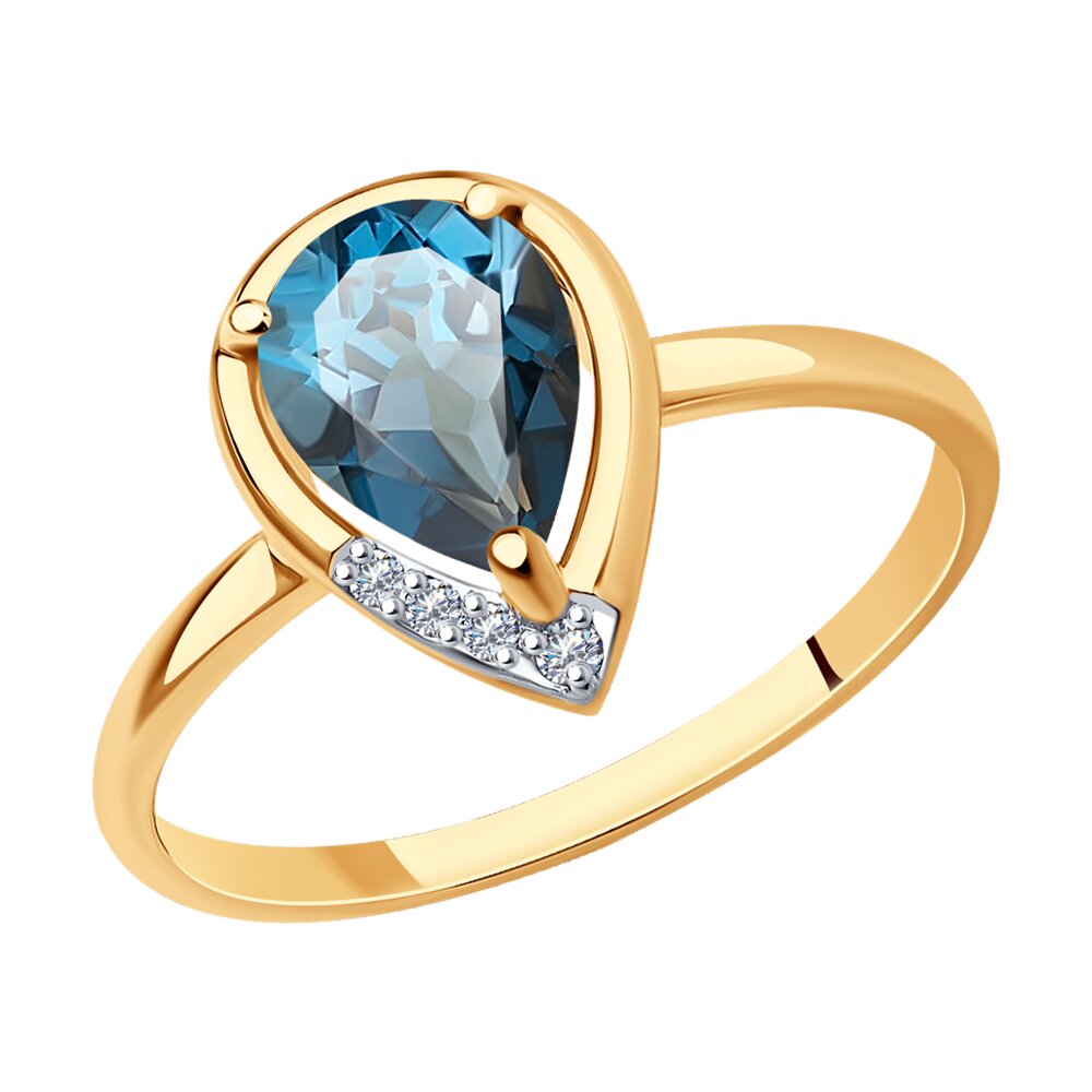 

Кольцо SOKOLOV Diamonds из золота с бриллиантами и лондон топазом