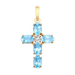 Подвеска SOKOLOV из золота с топазами и фианитом 13000₽