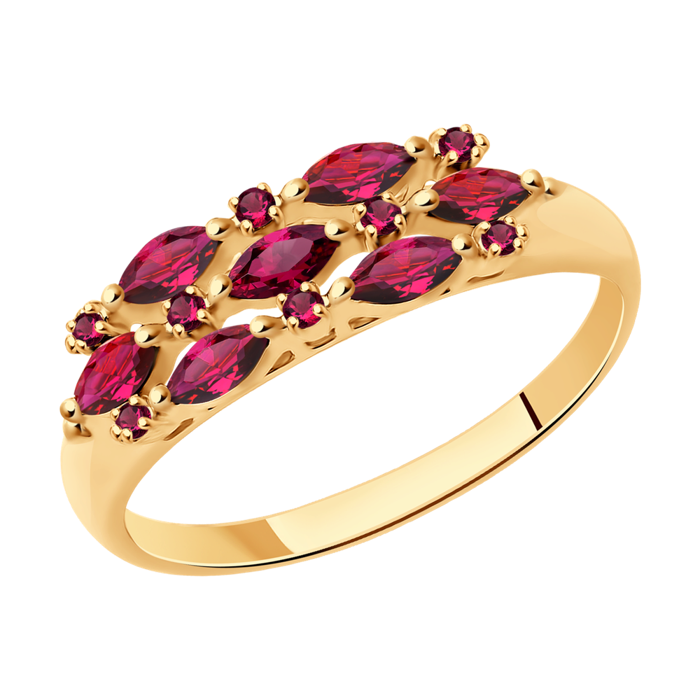 фото Кольцо sokolov diamonds из золота с рубинами