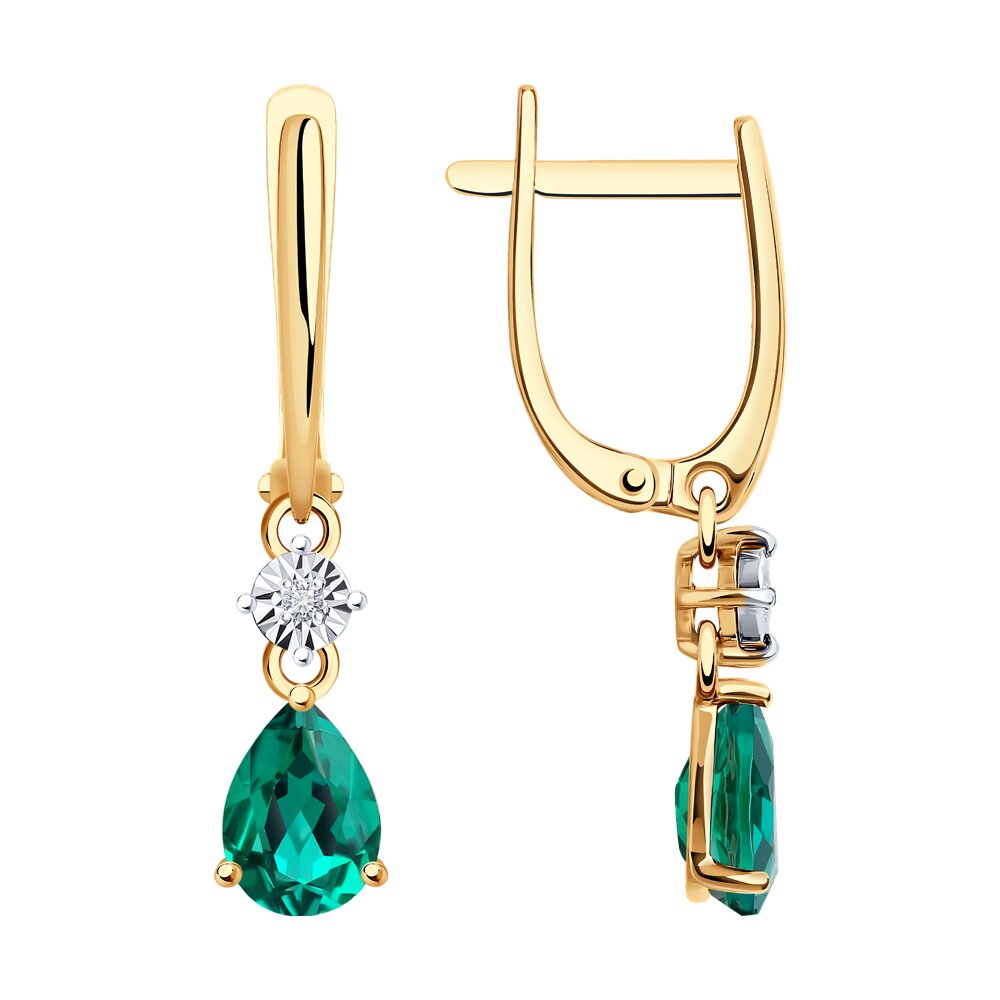 

Серьги SOKOLOV Diamonds из комбинированного золота с бриллиантами и изумрудами