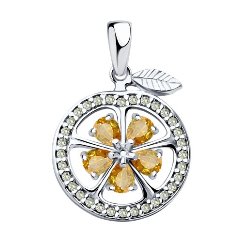 Подвеска из серебра с фианитами SOKOLOV - купить в официальном интернет ...