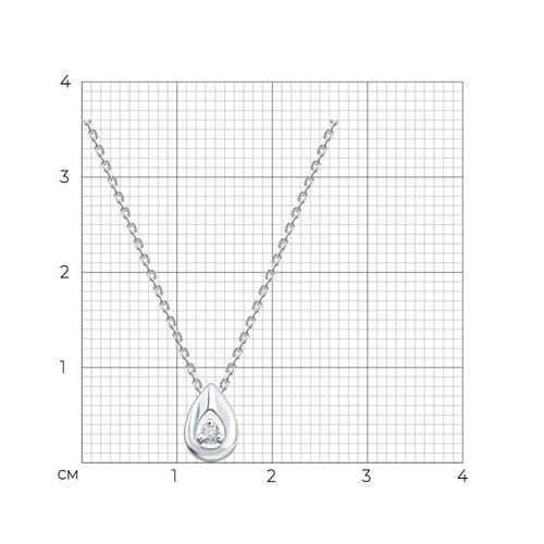 Колье из серебра с бриллиантом выращенным - фото 3