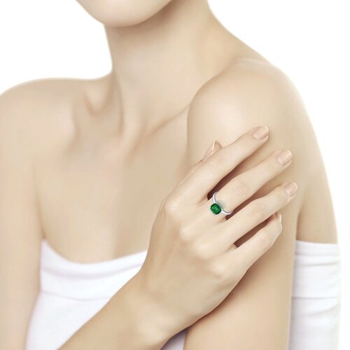 Кольцо из серебра с кристаллом - фото 3