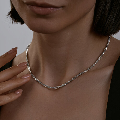 Цепь сингапур из серебра - фото 3