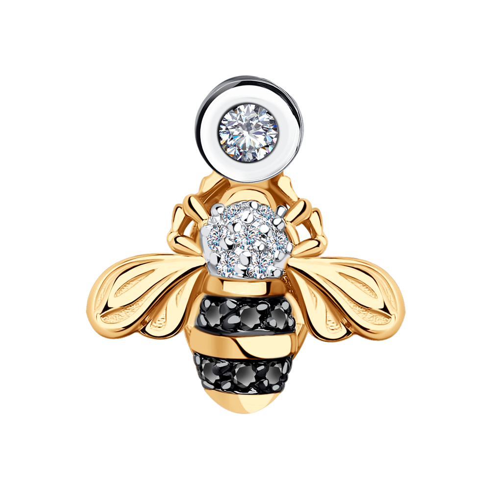 фото Подвеска sokolov diamonds из золота с бриллиантами и черными облагороженными бриллиантами