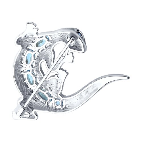 Брошь из серебра с топазами и фианитами - фото 2