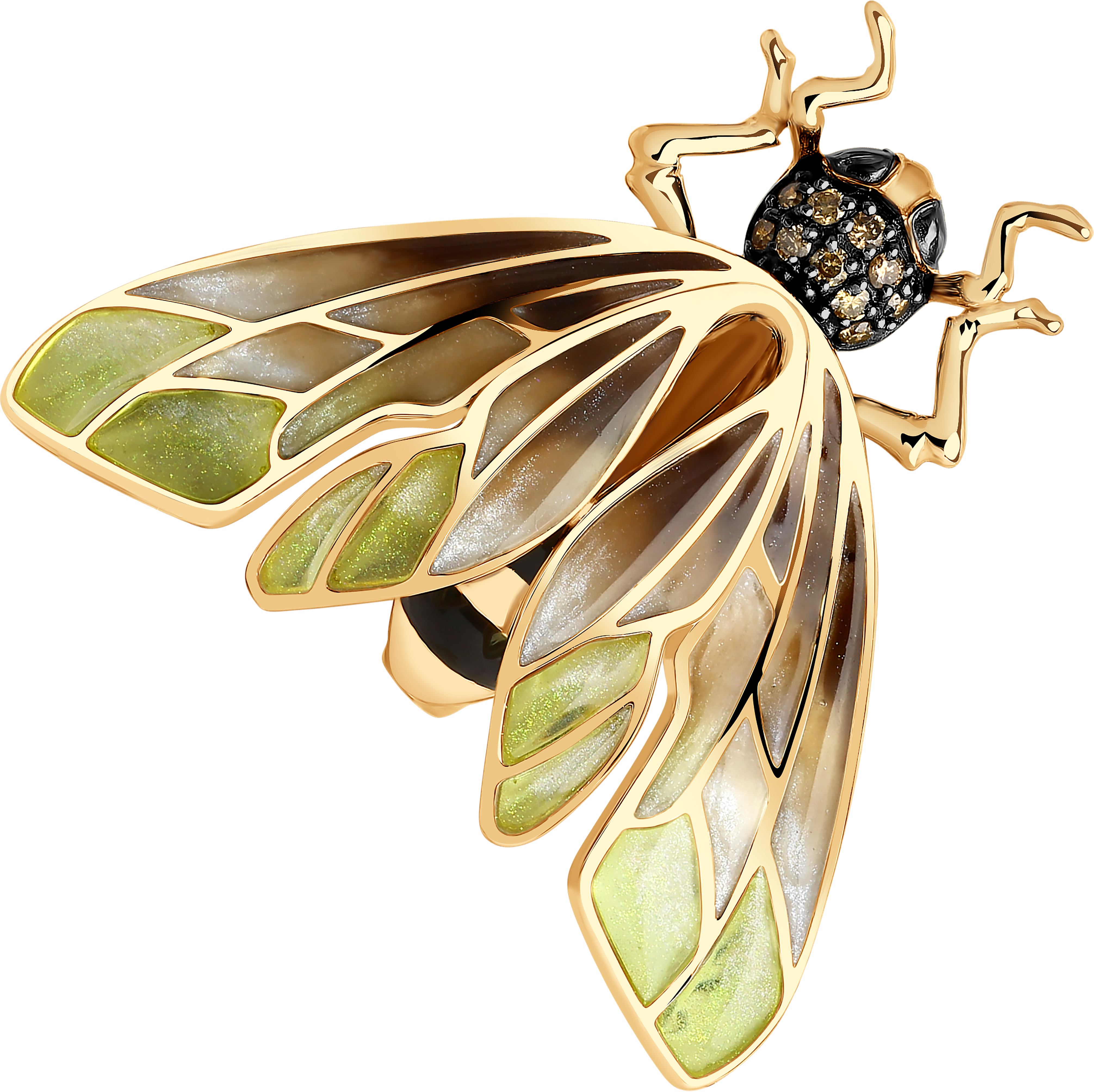 Брошь SOKOLOV Diamonds из золота с бриллиантами и эмалью 45000₽