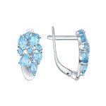 Серьги из серебра с топазами