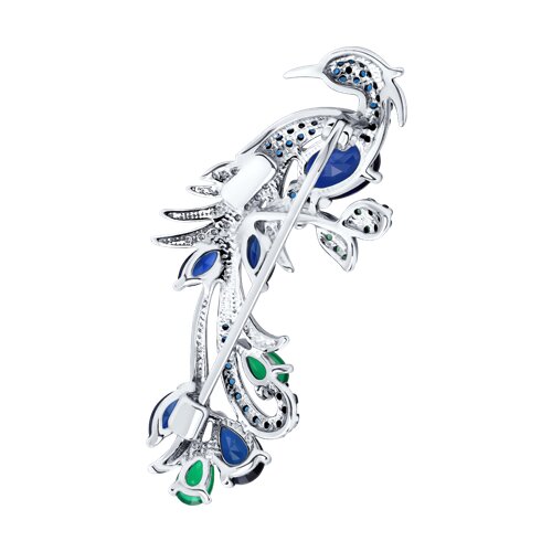 Брошь из серебра с миксом камней - фото 2