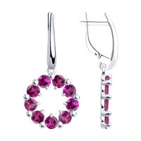 Серьги из серебра с фианитами