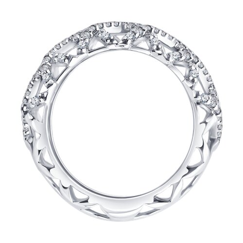 Кольцо из серебра с фианитами - фото 2