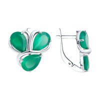 Серьги из серебра с агатами