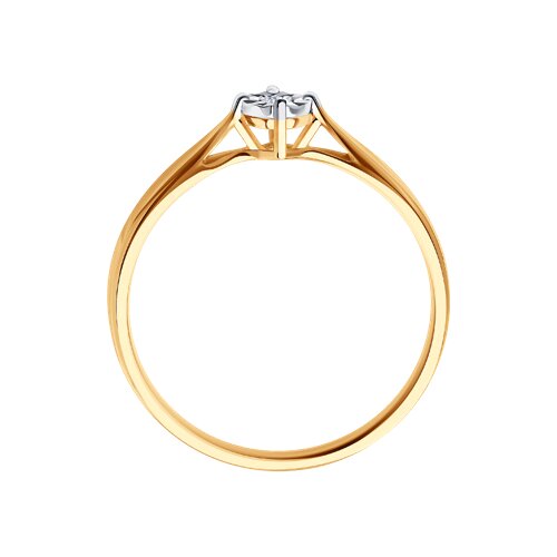 Помолвочное кольцо из комбинированного золота с бриллиантом 1011492 SOKOLOV фото 2