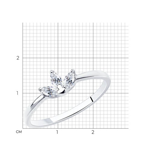 Кольцо из серебра с фианитами - фото 5