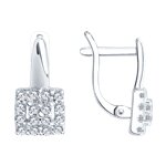 Серьги из серебра с фианитами