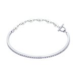 Браслет из серебра с жемчугом Swarovski и фианитами
