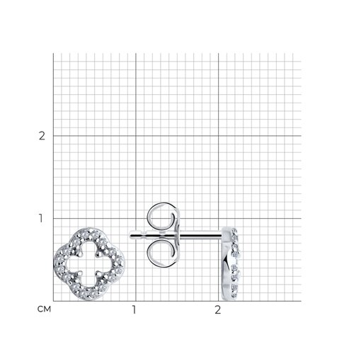 Серьги из серебра с фианитами - фото 4