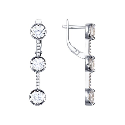 

Длинные серьги SOKOLOV из белого золота со swarovski zirconia