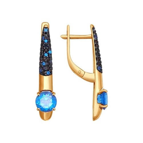 

Золотые серьги с топазами Swarovski и фианитами SOKOLOV