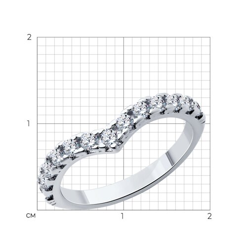 Кольцо из серебра с фианитами - фото 4