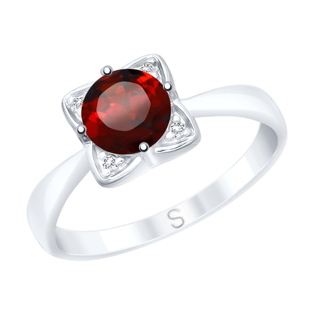 

Кольцо SOKOLOV из серебра с гранатом и фианитами