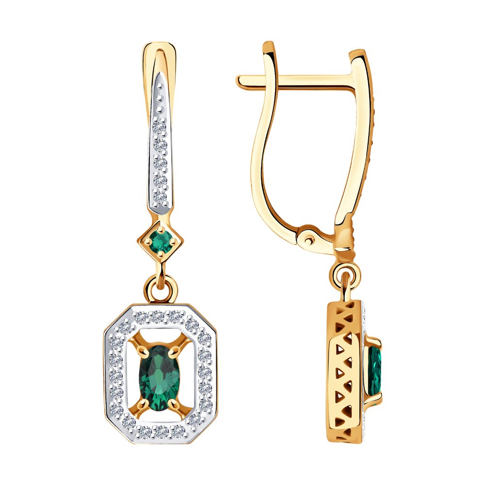 

Серьги SOKOLOV Diamonds из золота с бриллиантами и изумрудами