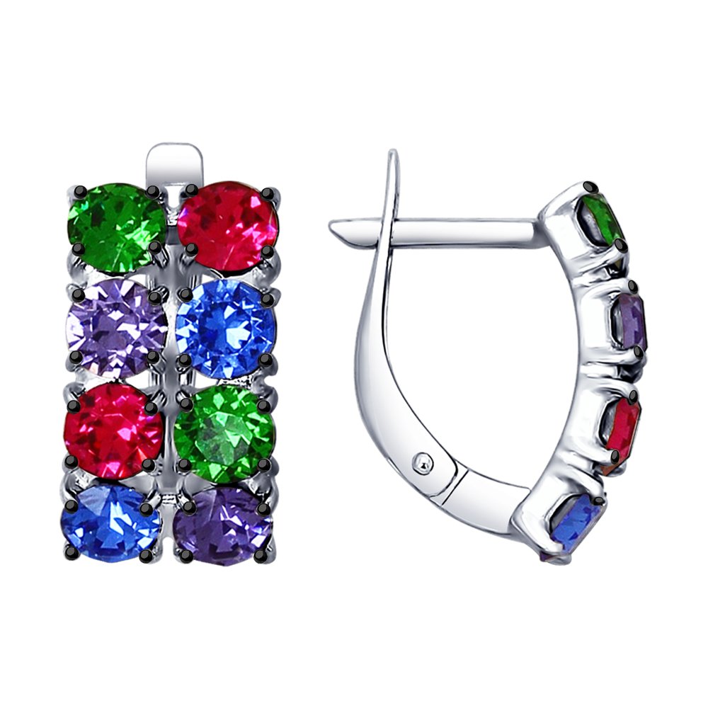 

Cеребряные серьги с кристаллами Swarovski SOKOLOV