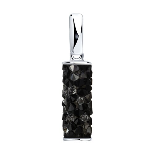 Подвеска из серебра с чёрными кристаллами Swarovski 94032186