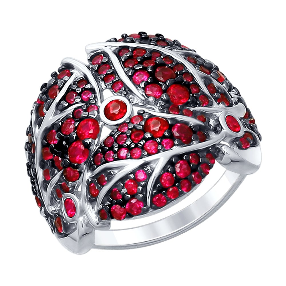 

Кольцо SOKOLOV из серебра с красными фианитами