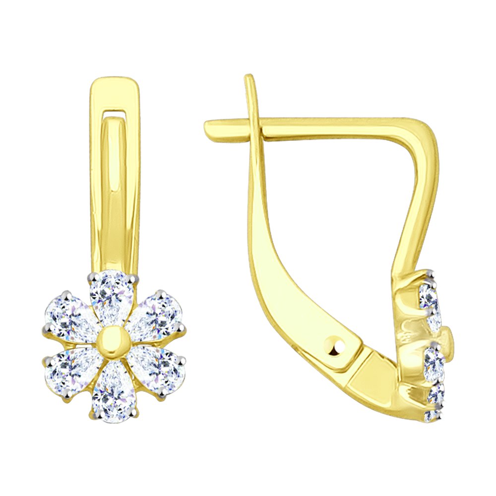 

Серьги SOKOLOV из желтого золота со Swarovski Zirconia