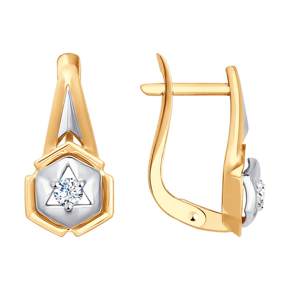 

Серьги SOKOLOV из комбинированного золота с фианитами