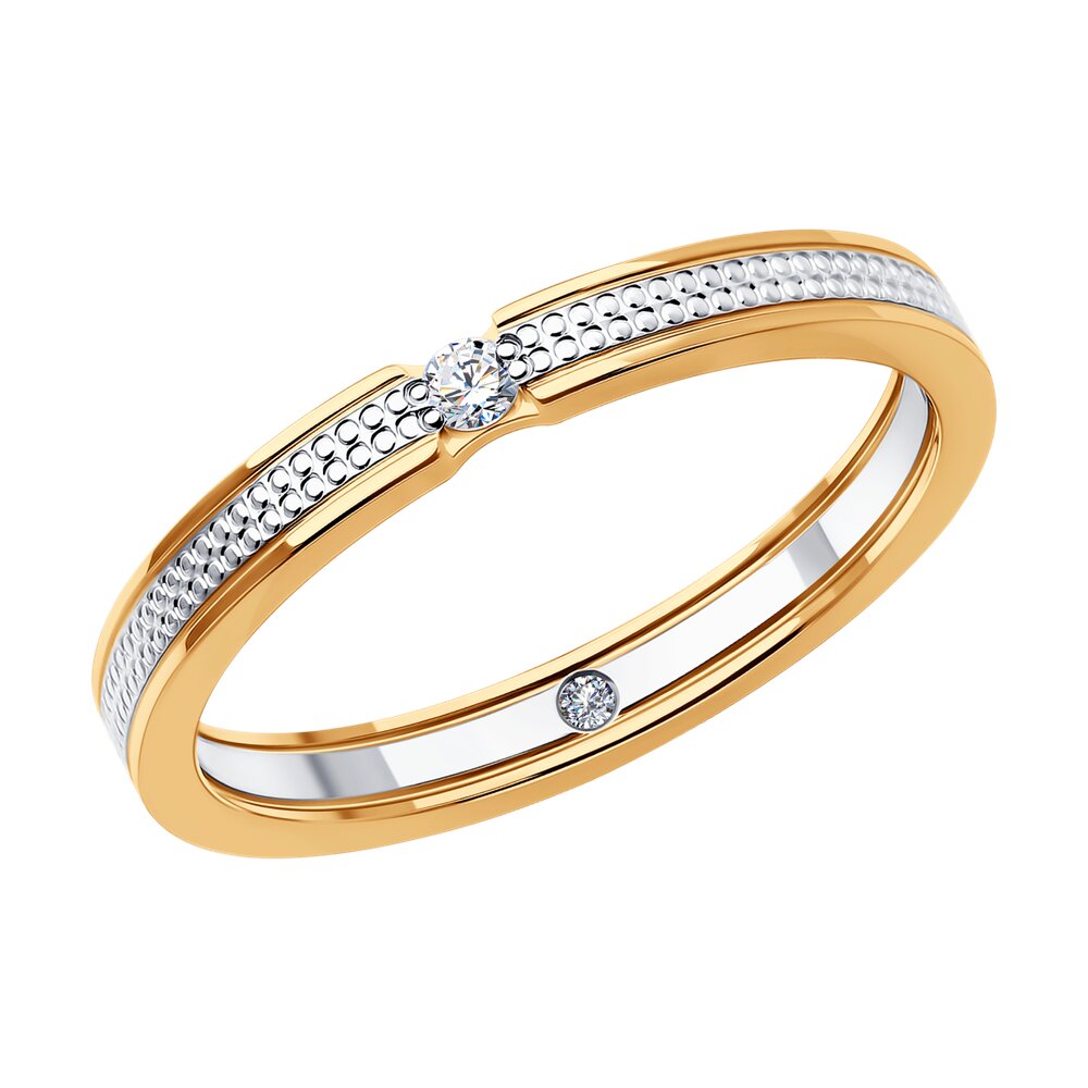 Обручальное кольцо SOKOLOV Diamonds из комбинированного золота с бриллиантами