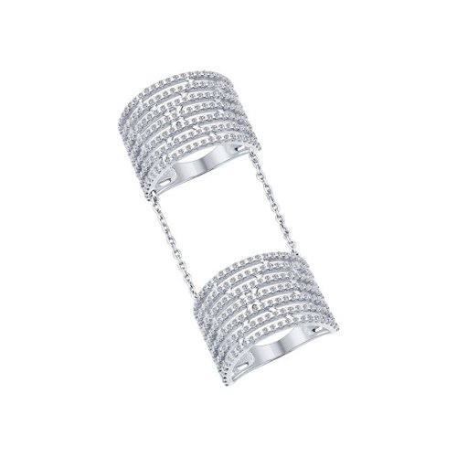 Кольцо на две фаланги SOKOLOV из серебра с фианитами