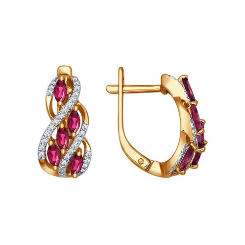 

Серьги SOKOLOV из золота с бриллиантами и рубинами