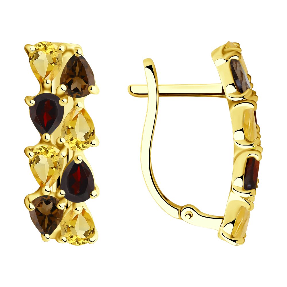 

Серьги SOKOLOV из желтого золота с полудрагоценными вставками