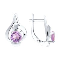 Серьги из серебра с аметистами